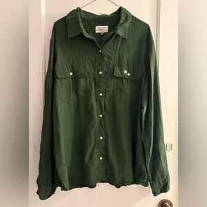 American Eagle Button Down Oversized Fit Linen Blend Size XL NWT
